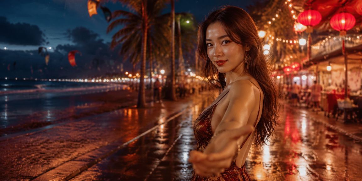 Chợ đêm Mũi Né lung linh ánh đèn – người dùng thư giãn và giải trí trực tuyến qua điện thoại